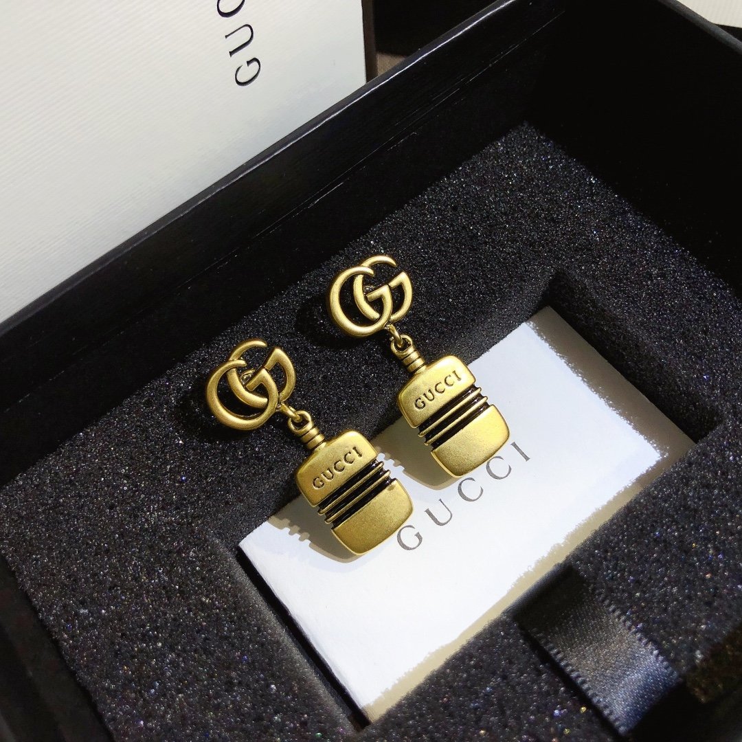 Fashion Gucci Earring Titanium Steel Letter Logo Double GG Ear Hoop