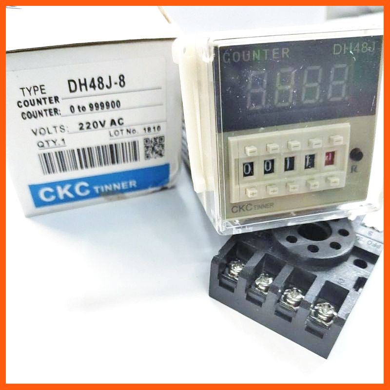 Best Quality DH48J-8 เคาน์เตอร์ดิจิตอล(0-9999) พร้อม socket กระแส 5A 250VAC มี 12V 24V 220V อุปกรณ์ยานยนต์ automotive equipment อุปกรณ์ระบบไฟฟ้า electrical equipment เครื่องใช้ไฟฟ้าภายในบ้าน home appliances Swith limit switch tick pump