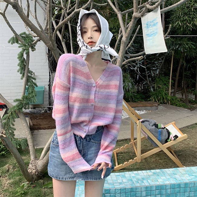 Zero shop????พร้อมส่ง???? (Zero-Q520) เสื้อไหมพรมแขนยาว คอวี ดีเทลสีพาส ...