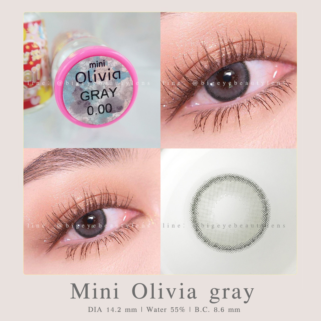 mini olivia gray คอนแทคเลนส์ [ รายเดือน ] ยี่ห้อ kittykawaii ( ขนาดเท่าตาจริง )