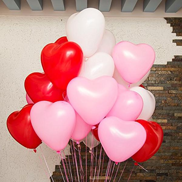 Wedding Balloons Hen Party Decor Inflatable Balloons Latex Heart Shape Balloons for Wedding Anniversary Party 50 Pcs