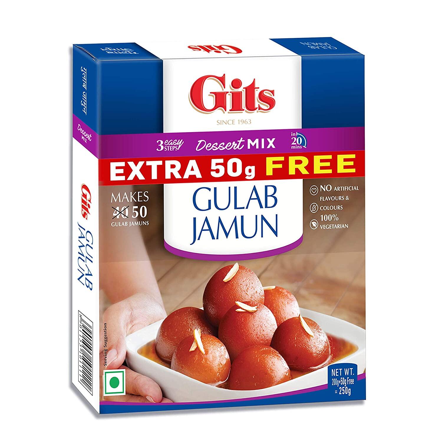 Gits Instant Gulab Jamun Dessert Mix 250g กุหลาบ จามูน มิกซ์