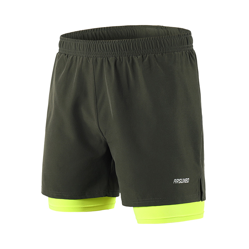 ARSUXEO Men's Running Shorts 2 In 1 Summer Breathable Gym Training