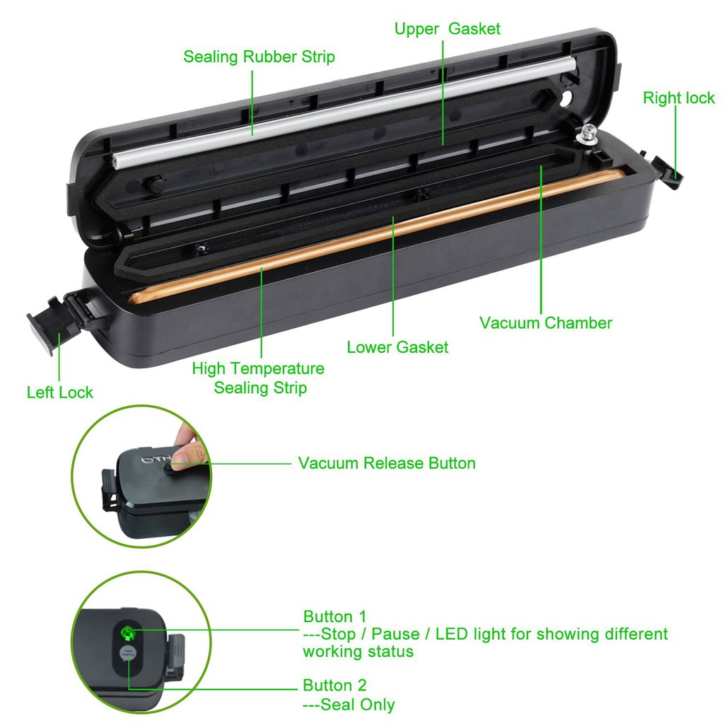 เครื่องซีลสูญญากาศ ปิดปากถุง Vacuum Sealer XINBAOLONG รุ่น LP11 พร้อม