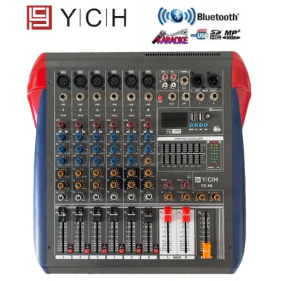 โปรโมชั่น YCH สเตอริโอ มิกเซอร์6ช่องเอ็ฟเฟ็คแท้ Professional 6ช่องBLUETOOTH USB MP3 YCH YC-X6 ราคาถูก มิกเซอร์ มิกเซอร์ทาดา