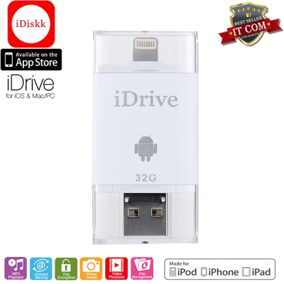 iDrive iDiskk Pro LX-806 32GB USB 3.0 แฟลชไดร์ฟสำรองข้อมูลสำหรับ iPhone,IPad,Android