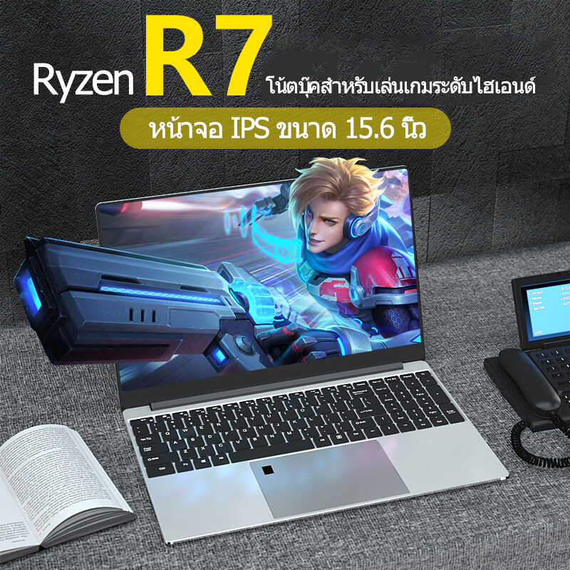 โน้ตบุ๊คสำหรับเล่นเกมระดับไฮเอนด์ Laptop 20GB M.2 SSD 512GB Ultrabook Metal Computer 2.4G/5.0G Bluetooth Ryzen R7 2700U windows 10 Pro gaming laptop China Lennovo Co-production รับประกันภายใน 1 ปี