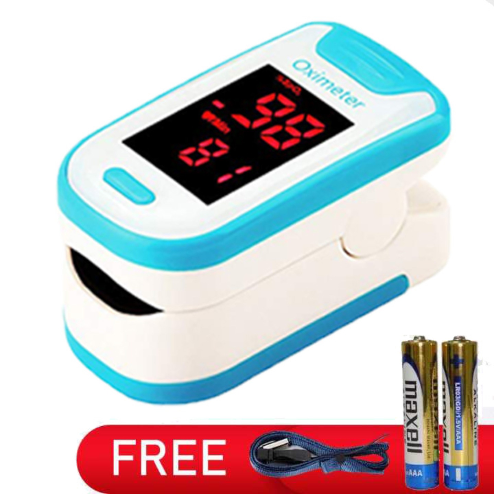 เครื่องวัดออกซิเจนในเลือด วัดออกซิเจน วัดชีพจร Fingertip Pulse Oximeter (สีดำ สีชมพู​ สีฟ้า) อุปกรณ์ตรวจวัดชีพจร เครื่องวัดออกซิเจนในเลือด Heart Rate Monitor Medical Blood Oxygen