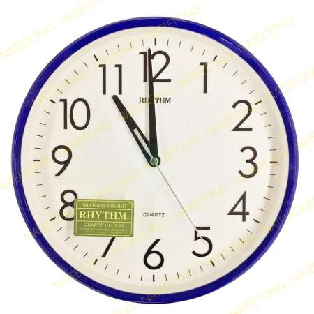 RHYTHM Japan นาฬิกาแขวน ขนาด 10 นิ้ว CMG716NR11 สีน้ำเงิน
