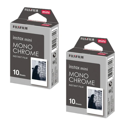 Fujifilm Instax Mini Film 20 แผ่น Monochrome Mono Film สำหรับ Fuji Instax Mini 11 8 7s 8 Plus 25 50s 70 90 SP-2 Mini Link