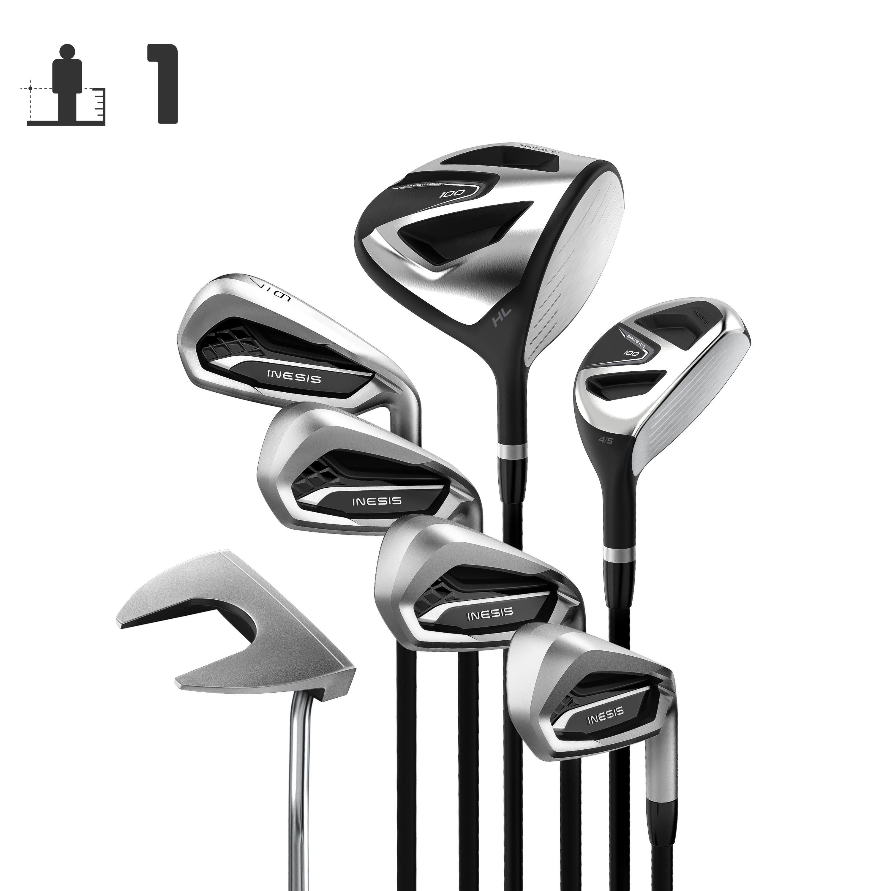 [ส่งฟรี ] ไม้กอล์ฟครบชุด 7 ไม้ ชุดไม้กอล์ฟก้านแกรไฟต์ 7 ไม้สำหรับผู้ใหญ่ถนัดขวารุ่น 100 (เบอร์ 1) GOLF CLUBS SET GOLF KIT 7 CLUBS ADULT 100 RIGHT HANDED GRAPHITE SIZE 1 Golf clubs set MEN WOMEN Golf club set ไม้กอล์ฟครบชุด ของแท้