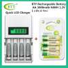 LCD เครื่องชาร์จ Super Quick Charger + BTY ถ่านชาร์จ AA 3000 mAh NIMH Rechargeable Battery 4 ก้อน : image LCD เครื่องชาร์จ Super Quick Charger + BTY ถ่านชาร์จ AA 3000 mAh NIMH Rechargeable Battery 4 ก้อน