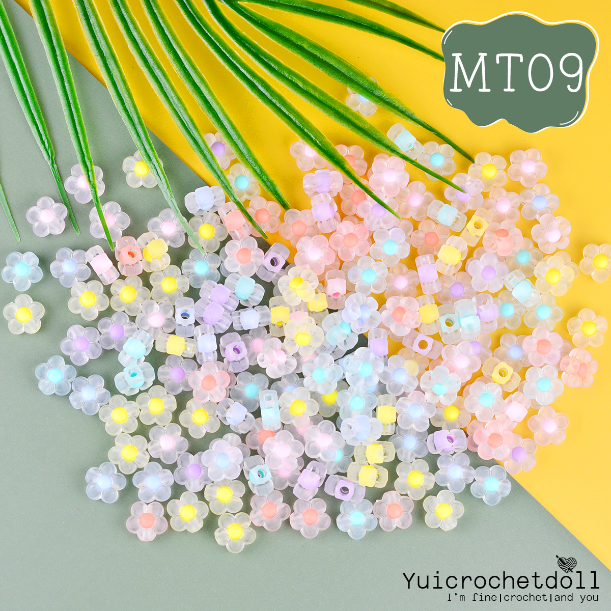 ลูกปัดดอกไม้ ลูกปัดสีพาสเทล ลูกปัดอะคริลิค Flower Beads DIY Craft╭♥