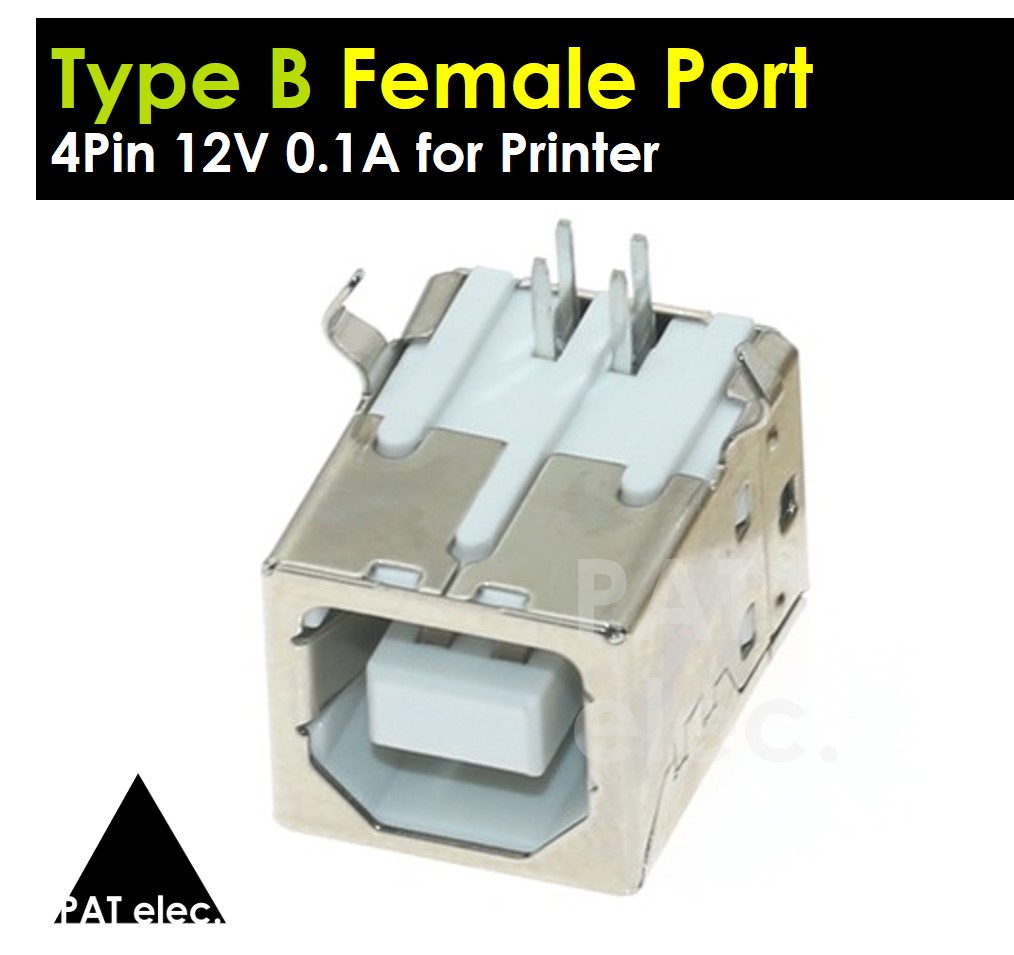 อะไหล่ พอร์ต ขั้วต่อ Type B Female 4 Pin DIP 12V 0.1A สำหรับ Printer Visualizer ปรินท์เตอร์ เครื่องฉาย Port Jack Tail Socket Electric Terminals