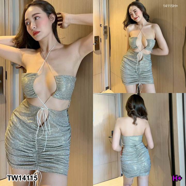 TW14115 เดรสสั้นแหวกอกเว้าหน้าท้อง มีสายคล้องคอ – No Brand – 3366032260_TH-12473182967 >>> 🇹🇭 Top1Thailand 🛒 >>> lazada.co.th 🇹🇭 🇹🇭 🇹🇭🛒🛍🛒
