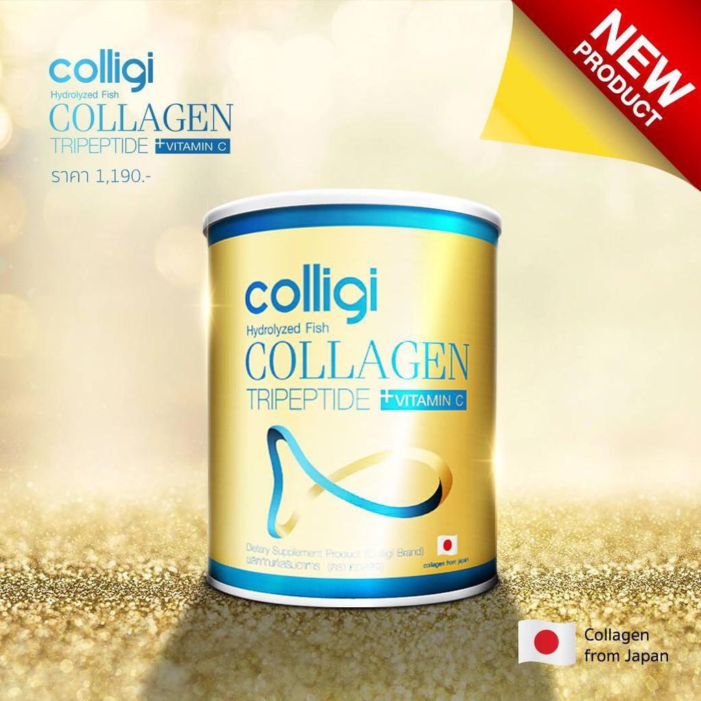[12.12 ส่งไว ของแท้ 100%!!] Colligi Collagen TriPeptide + Vitamin C คอลลาเจน คอลลิจิ พลัส วิตามินซี ขนาดใหญ่ 110g. สินค้าแท้ 100%