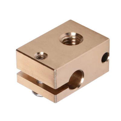 Copper Brass Heater Block,V6 Heating Block for E3D Copper Hot End for High Temperature of 3D Printer
