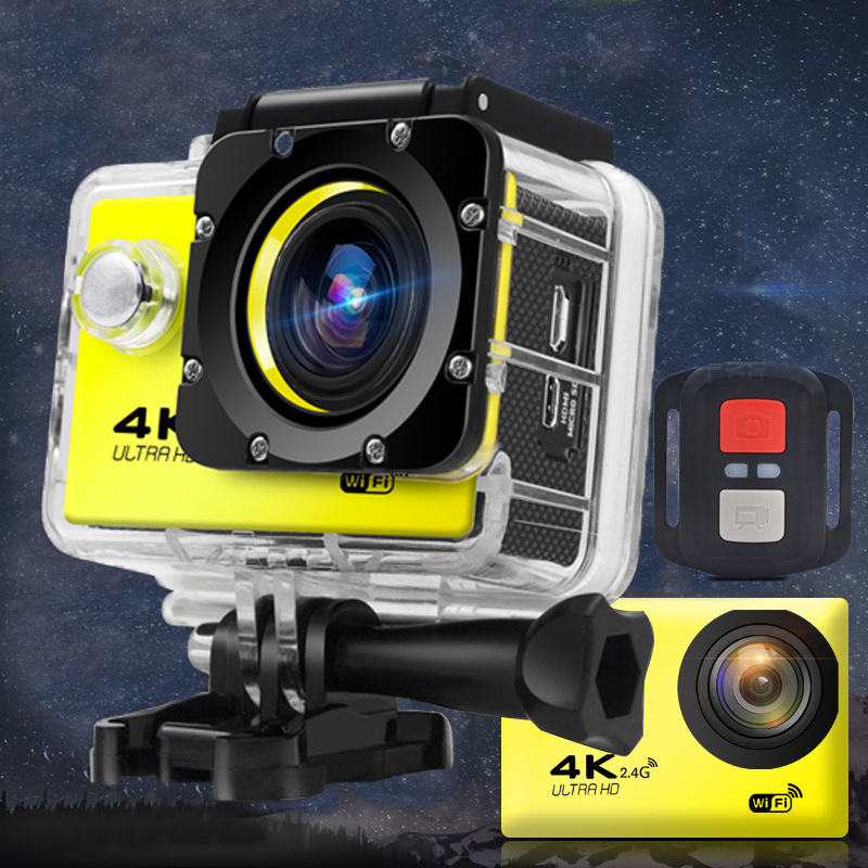 ฟรีการ์ดเก็บข้อมูล 32G/กล้องกันน้ำ กล้องแอ็คชั่น 4K WiFi Sport Action Camera กันน้ำได้ลึก 30 เมตร อปุกรณ์ครบชุด กล้องติดหมวก กล้องติดรถ