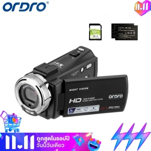 ราคาORDRO HDV-V12 HD 1080P 30fps 30MP กล้องวิดีโอ IR Night Vision เครื่องบันทึกวิดีโอกล้องมินิกล้องแบบพกพา DV กล้องวิดีโอ
