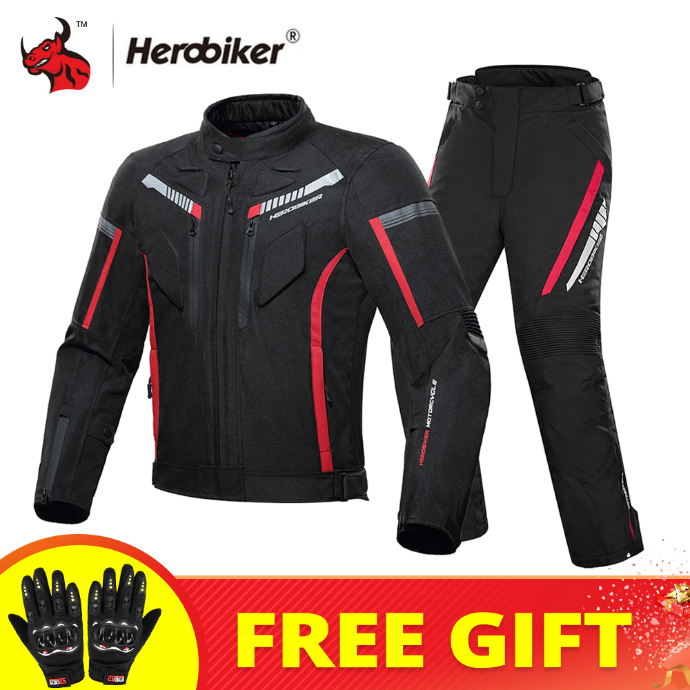 มอเตอร์ไซค์ HEROBIKER เสื้อเกราะ Windproof ขี่แจ็คเก็ตขับขี่มอเตอร์ไซค์วิบากฤดูหนาวเย็น Moto เสื้อผ้า CE Protector