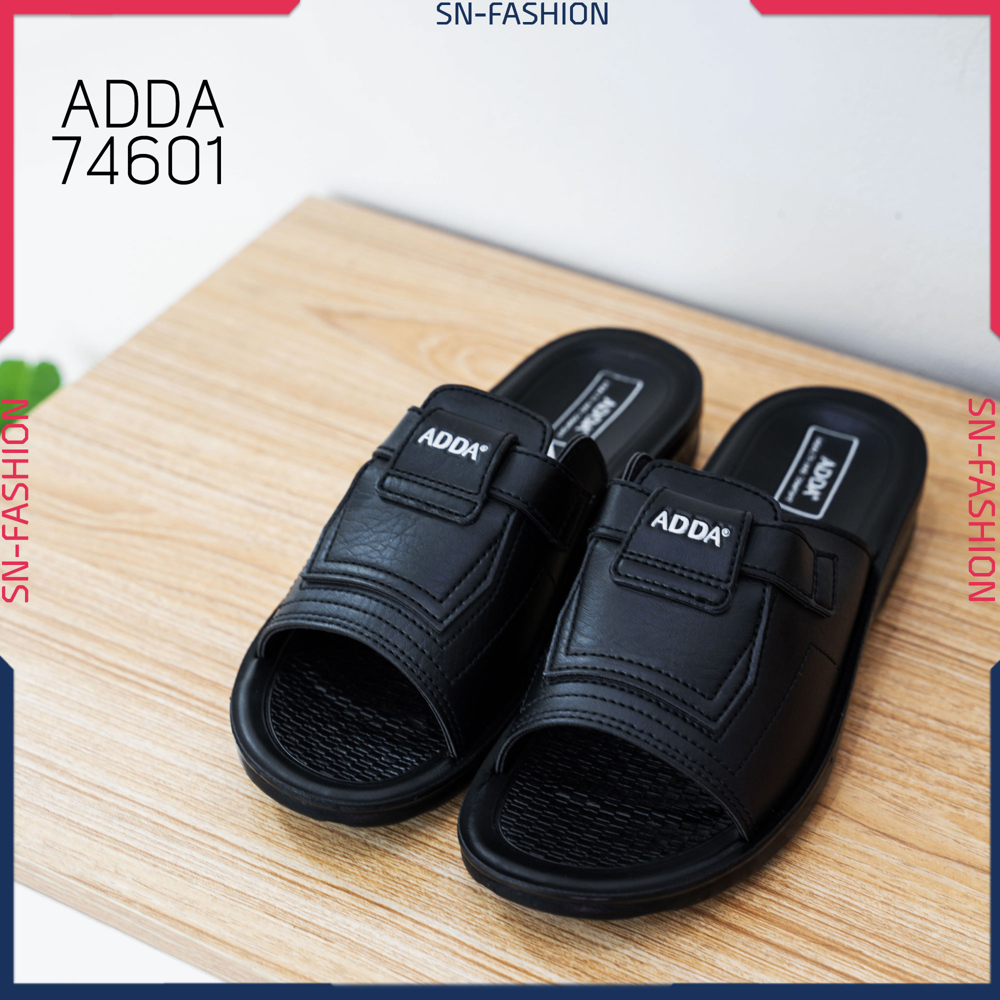 รองเท้า ADDA 74601 - แตะ สวม ลำลอง สบาย - ดำ - รองเท้า แตะ สวมลำลอง พื้นเบา สวมสบาย ของแท้ ลด ราคาพิเศษ รองเท้าแตะ สวมลำลอง รองเท้าสวม สวม