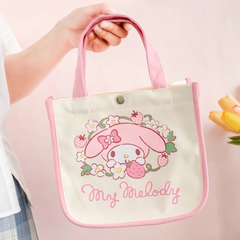 AmBag กระเป๋าถือ คล้องแขน ลายมายเมโลดี้ ตัวการ์ตูนสุดฮิต สีพาสเทล สไตล์ ...