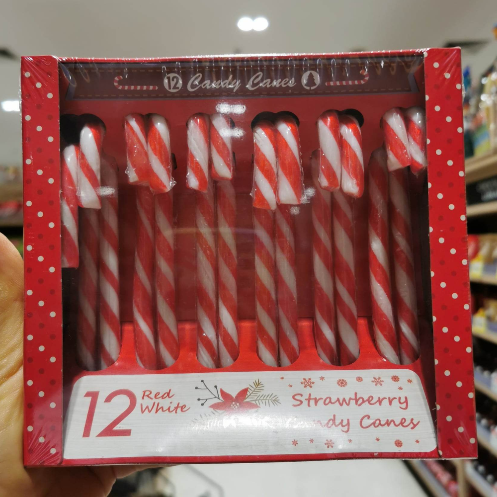 Strawberry Candy Canes สตรอเบอรี่ แคนดี้ เคนส์ อมยิ้มรสสตรอเบอรี่ อม