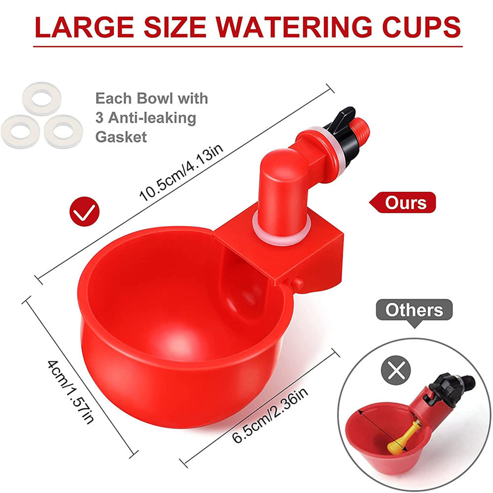 6pcs Chicken Drinking Bowl Poultry Automatic Drinking Fountain Drinking Cup For Ducks Turkeys Birds