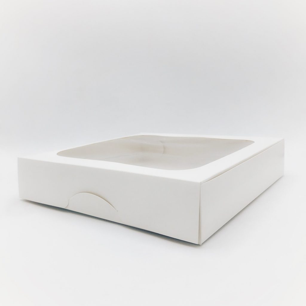 Treeboxpackage กล่องเค้ก 2 ปอนด์ ขาวล้วน ทรงเตี้ย ขนาด 24.5x24.5x5 ซม. (แพค 10 ใบ) 1702