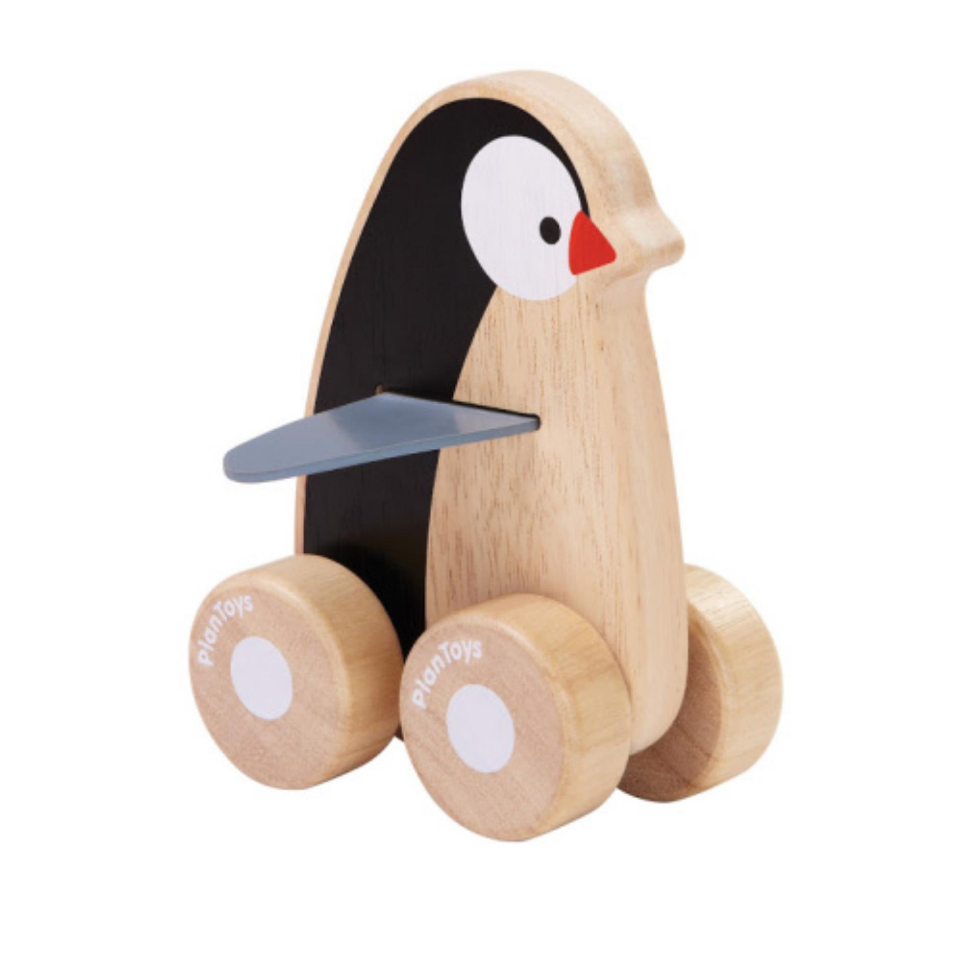 PlanToys Penguin Wheelie ของเล่นไม้รถเพนกวิน ของเล่นเด็ก 12 เดือน