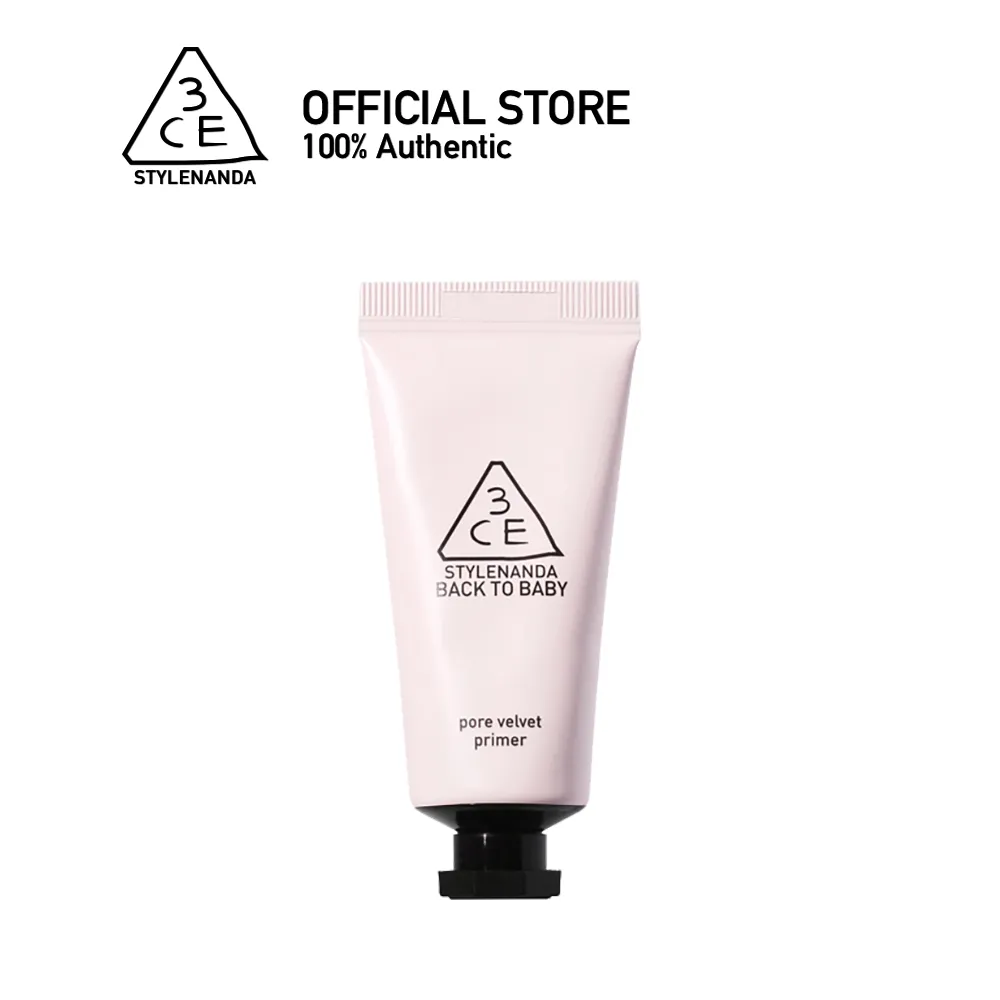 3CE BACK TO BABY PORE VELVET PRIMER ทรีซีอี แบค ทู เบบี้ พอร์ เวลเวท ไพรเมอร์ เครื่องสำอาง ไพรเมอร์ คุมมัน ปกปิดรูขุมขน