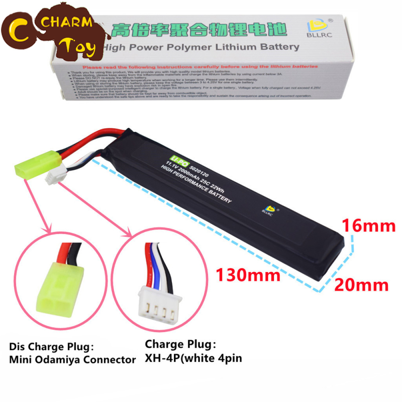 11.1v 2000mah 25c Lithium Battery With Mini Odamiya Connector For Crane ...