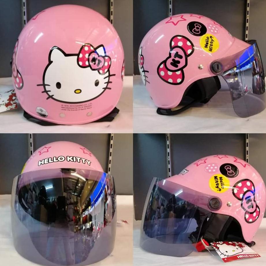 หมวกกันน็อค เด็กคิตตี้สีชมพู  Hello Kitty เหมาะสำหรับ 2-10 ปี