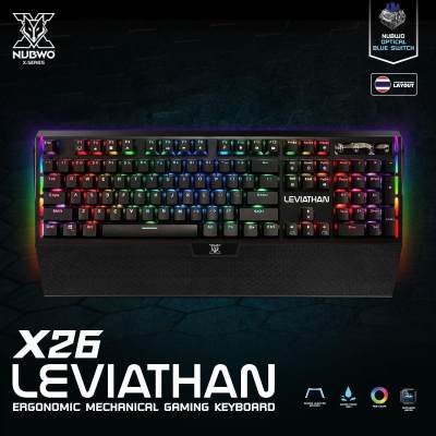 คีย์บอร์ดเกมมิ่ง NUBWO X-SERIES LEVIATHAN X26 Opitcal Blue Switch ไฟ RGB