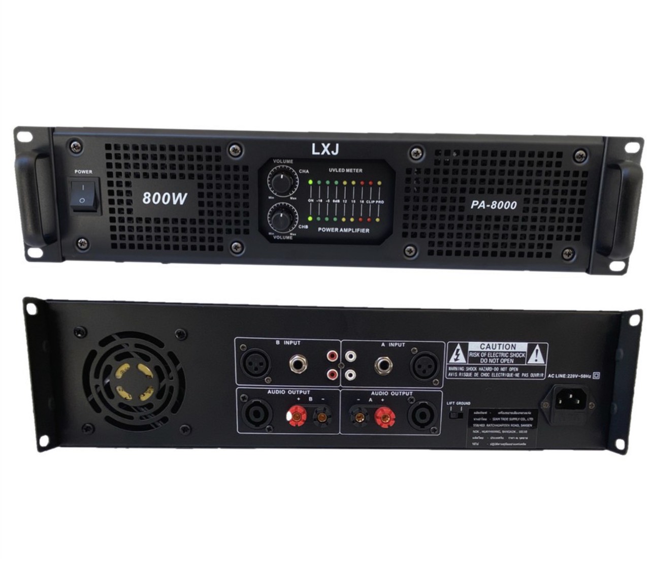 Professional poweramplifier เพาเวอร์แอมป์ 400W+400W เครื่องขยายเสียง ...