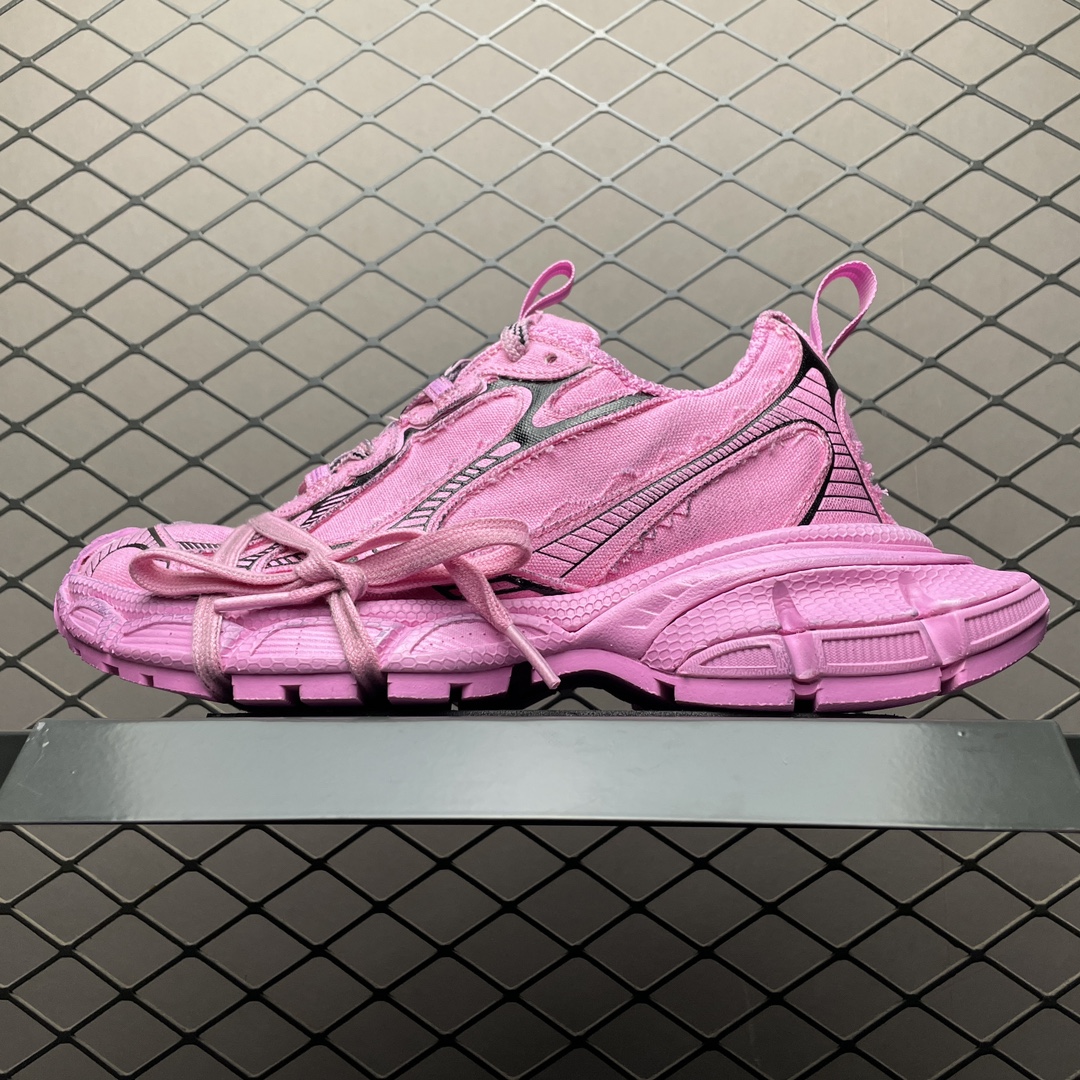 Balenciaga รองเท้าผ้าใบตาข่ายรอบนิ้วเท้าผูกเชือกรองเท้าพ่อต่ำด้านบนของ ...