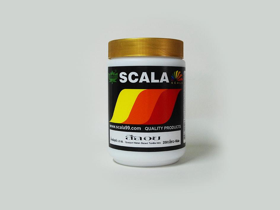 สีสกรีนเสื้อ สีสกรีนผ้า สีลอย Scala สีขาว 1 ก.ก.