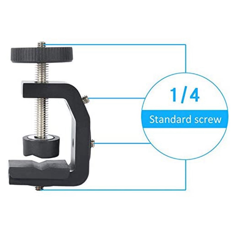 C Clamp with Screw Adjustable Camera Mount Clamps Bracket Desktop