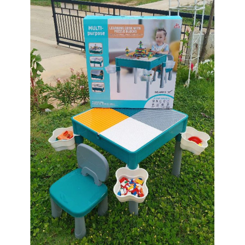 โต๊ะตัวต่อ โต๊ะเลโก้รุ่นคลาสสิค อีกด้านสามารถใข้เป็นโต๊ะการบ้านได้ มาพร้อมตัวต่ออีก360ชิ้น!!!!!! โต๊ะการบ้านเด็ก
