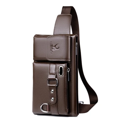 WEIXIER Brand Unisex Single-Shoulder Multi-Function Large-Capacity Waist Bag Men's Chest Bag Casual Messenger Bag Wallet