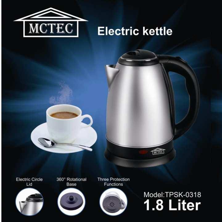 MCTEC กาต้มน้ำไฟฟ้าไร้สาย 1.8 ลิตร 1,500 วัตต์ กาต้มน้ำร้อนไร้สายสแตนเลสอัตโนมัติ แบบแผ่นทำความร้อน MCTEC กาต้มน้ำไฟฟ้าไร้สาย 1.8 ลิตร 1,500 วัตต์ กาต้มน้ำร้อนไร้สายสแตนเลสอัตโนมัติ แบบแผ่นทำความร้อน