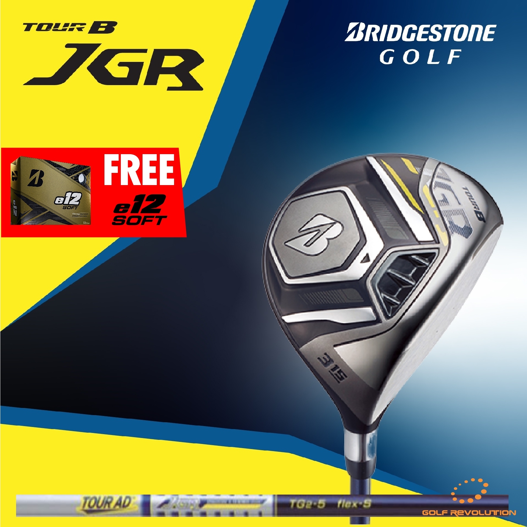 แฟร์เวย์ Bridgestone golf - NEW Tour B JGR fairway with original TG2-5 carbon shaft