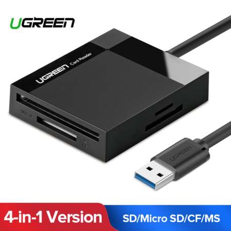 Ugreen All ใน 1 เครื่องอ่านการ์ด USB 3.0 ความเร็วสูง TF CF MS Micro SD  การ์ดรีดเดอร์ Multi สมาร์ทหน่วยความจำสำหรับคอมพิวเตอร์ USB Card Reader-0.5m  สาย