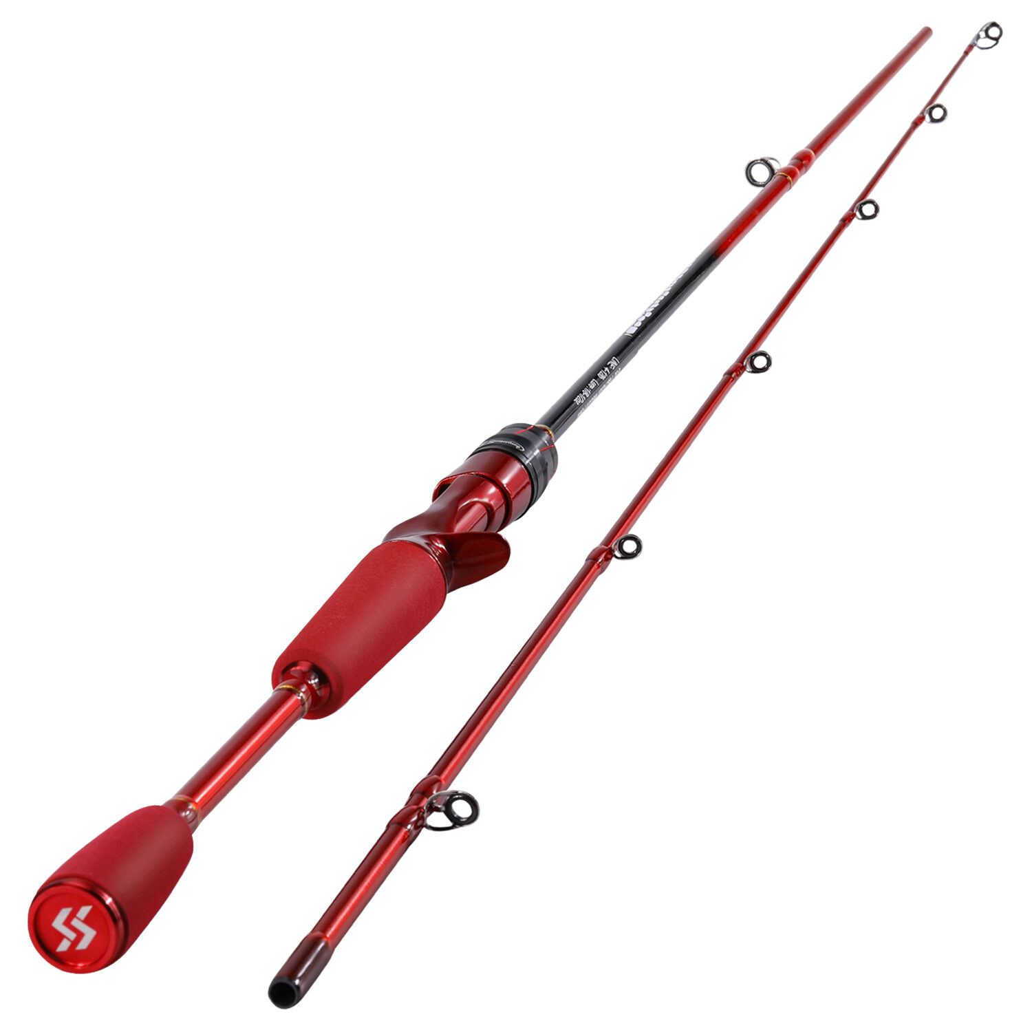 Sougayilang Red Fishing Rod 2 Section 6ft 7ft 240-Tons Carbon