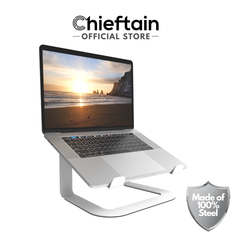 ภาพหน้าปกสินค้าChieftain ElevatePRO 11-17.3" Steel Laptop Stand for MacBook Notebook Laptop White