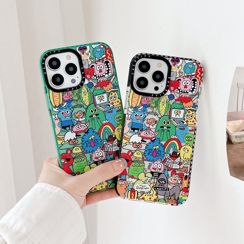 Casetify Monster Cartoon Sticker Case For Iphone 14 11 12 13 Pro X Xs Xr  14Pro Max Soft Silicone Cover Casing | Lazada.Vn