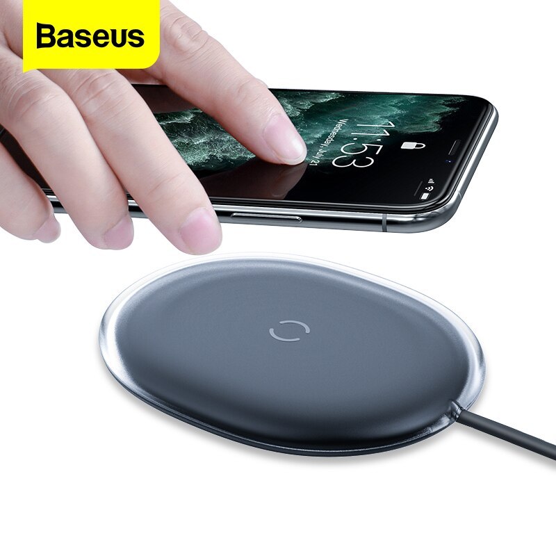 Baseus 15w qi carregador sem fio para iphone 11 pro 8 plus indução rápida almofada de carregamento sem fio para airpods pro samsung xiaomi mi 9