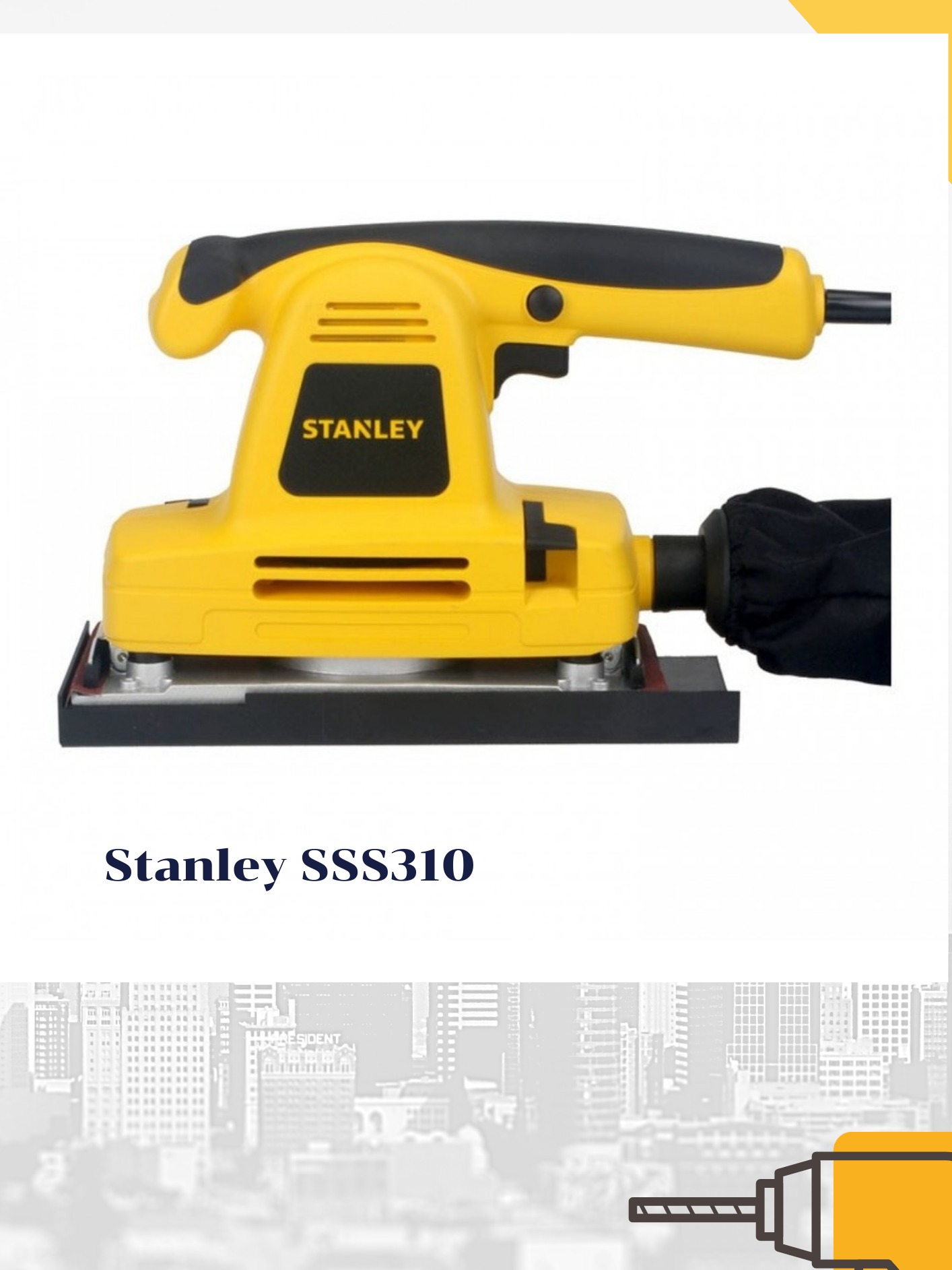 STANLEY เครื่องขัดกระดาษทราย แบบสั่น (ปรับรอบได้) 310 วัตต์ รุ่น SSS310 ( Sheet Sander )
