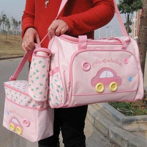 baby Style กระเป๋าสัมภาระคุณแม่ ลายรถ เซต 3 ใบรุ่น：MMB13