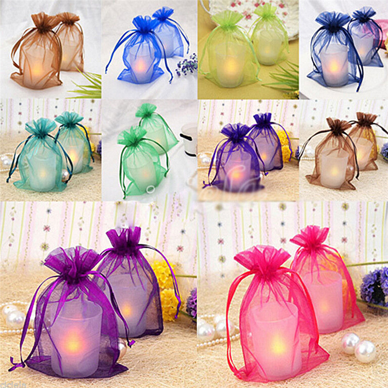 Fleeting time 50pc Organza Gift Bags Jewelry Candy Bag Wedding